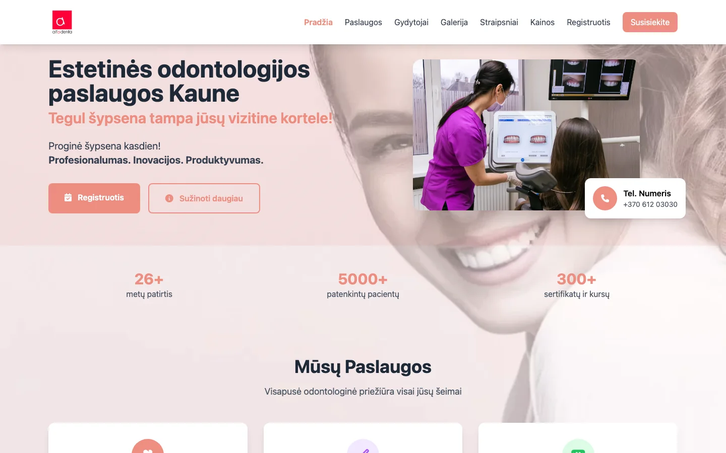 AlfaDenta website screenshot