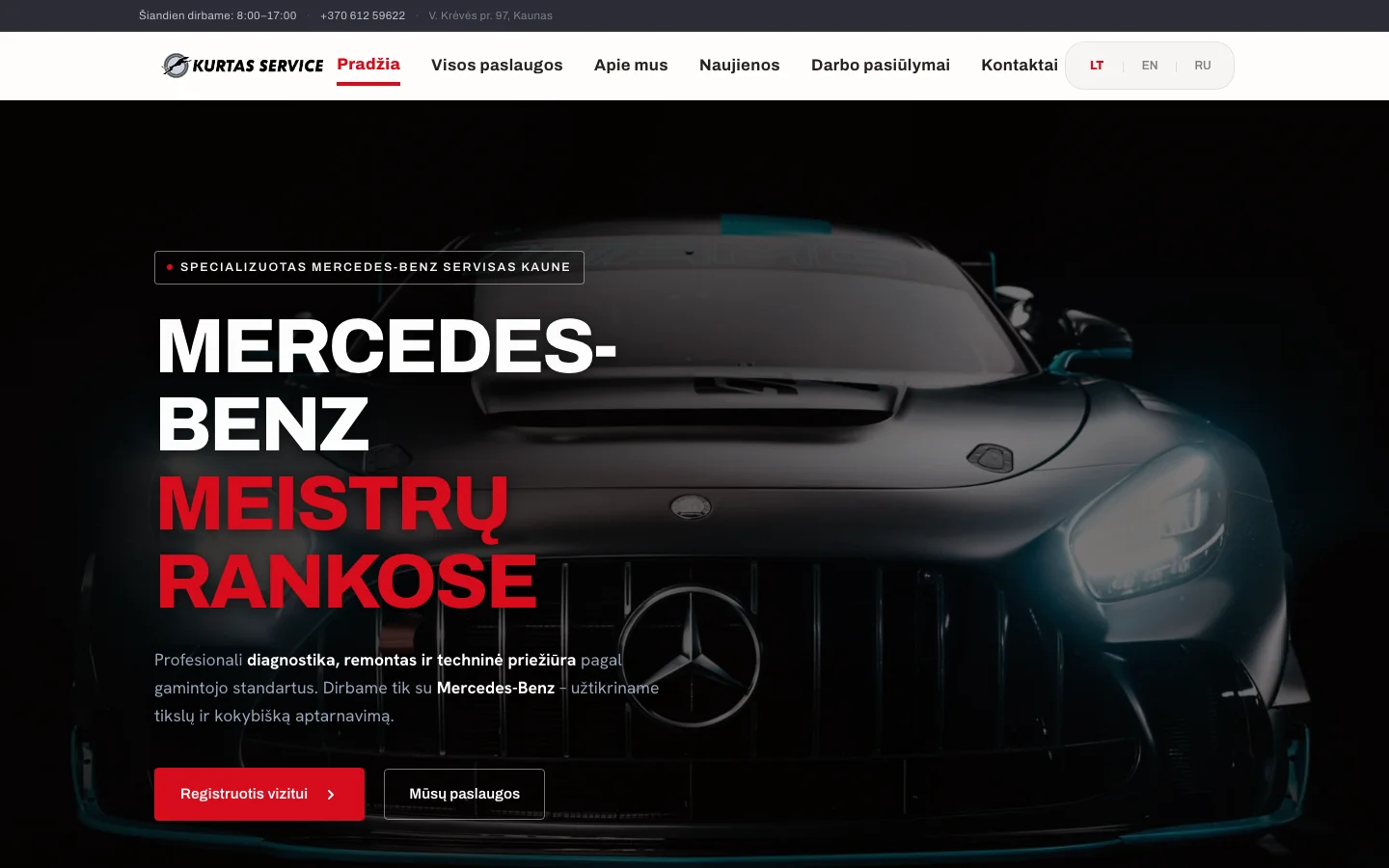 Kurtas Service website screenshot