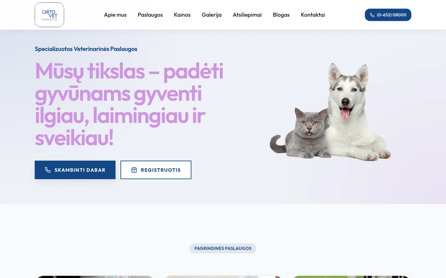 OrtoVet website screenshot